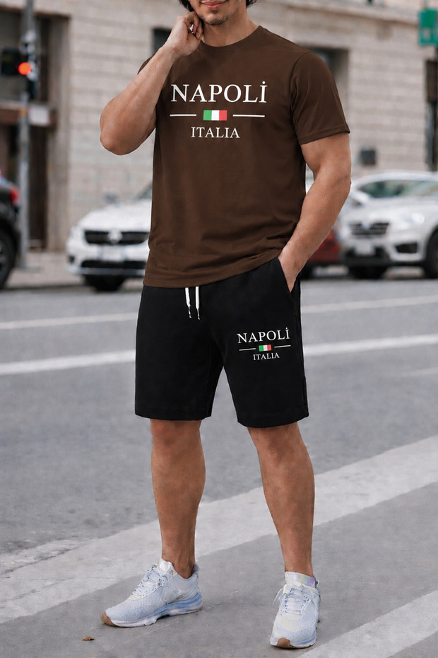 Unisex Napoli Printed Shorts T-Shirt Set