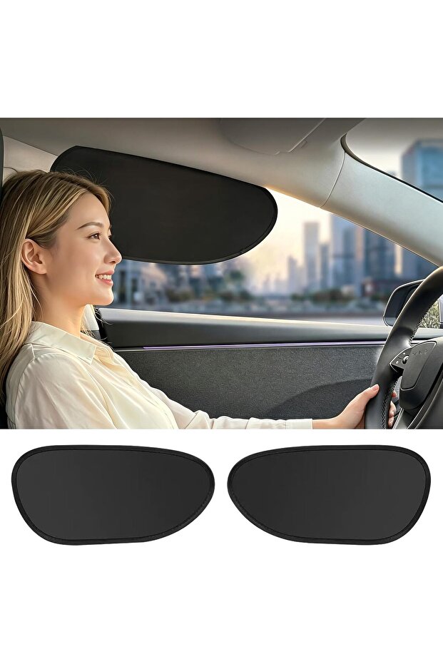 Foldable Car Window Shades – 2 Pack for Driver & Passenger Side | Blackout Static Cling | Blocks UVA/UVB & Glare | Easy On/Off | for Daily Driving & Travel