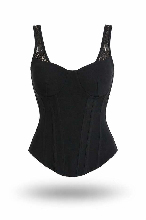 Black Lace Strap Bustier 1380