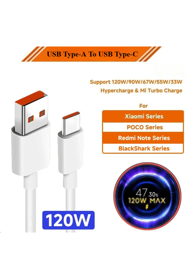 1.5m No Box-1pc Original 120W 90W 67W 6A USB Type C Fast Turbo Charge Cable For Xiaomi Mi 15S Pro 14