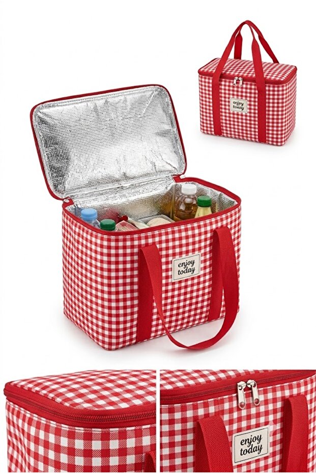 Thermo Luxury Picnic Bag Red Plaid 35 x 20 x 20 cm