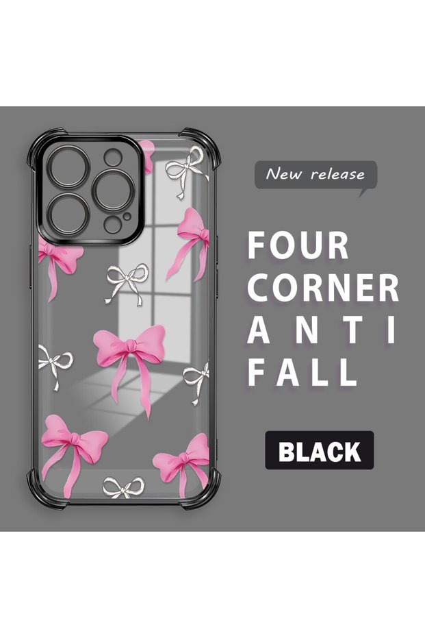 iPhone 16 Pro Compatible Transparent Back Four-Corner Reinforced Impact Protection Silicone Case