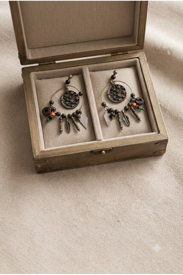 Handmade Antique Brass Apparatus Earrings