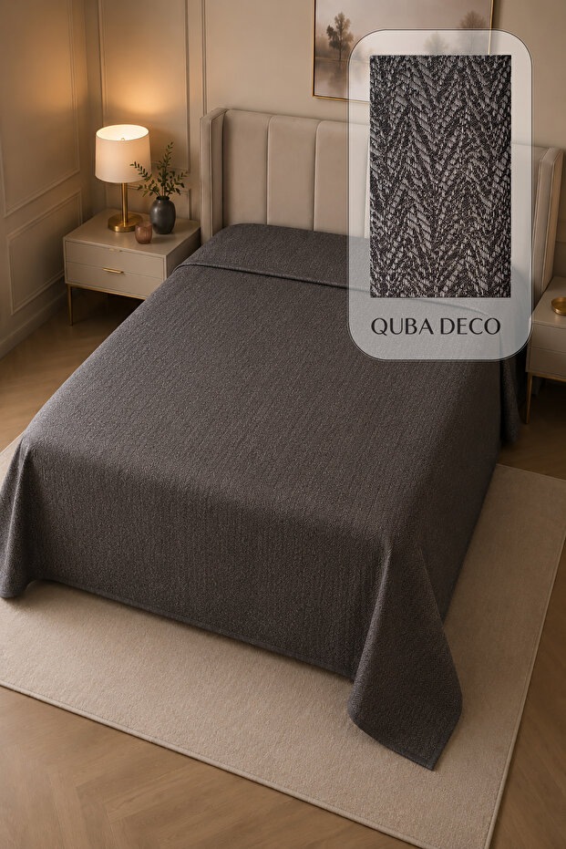 Stylish Herringbone Patterned Double Single Layer Island Bedspread Bedroom Children's Room Guest Room
