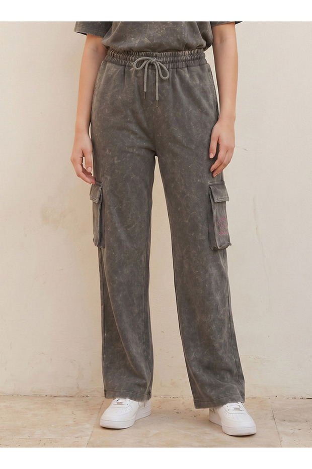 University of Cambridge Regular Fit Cotton Cargo Pants Acid Wash