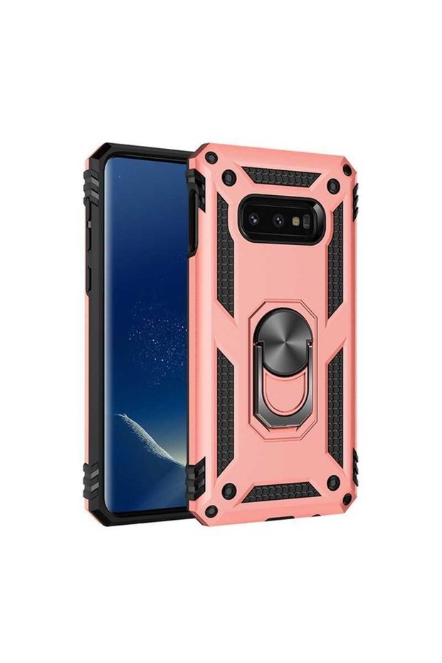 Samsung Galaxy S10E Case Ultra Protection Shock Absorbing Tank Rugged Very Rugged Silicone Cover-Rose Gold