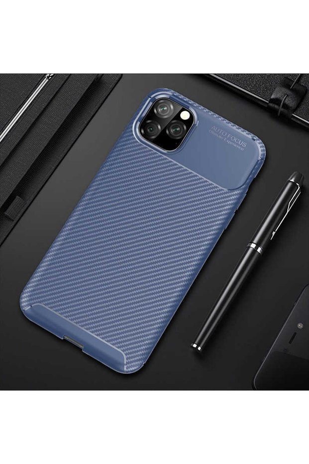 Compatible Case for Apple iPhone 11 Pro Max Carbon Design Slim Camera Lens Protection Cover