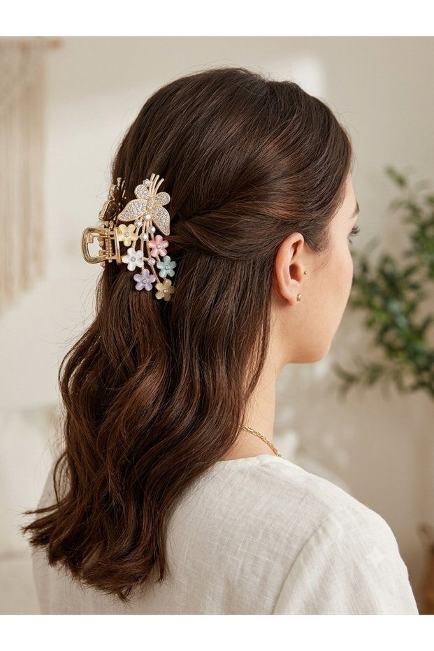 Floral Butterfly Hair Clip