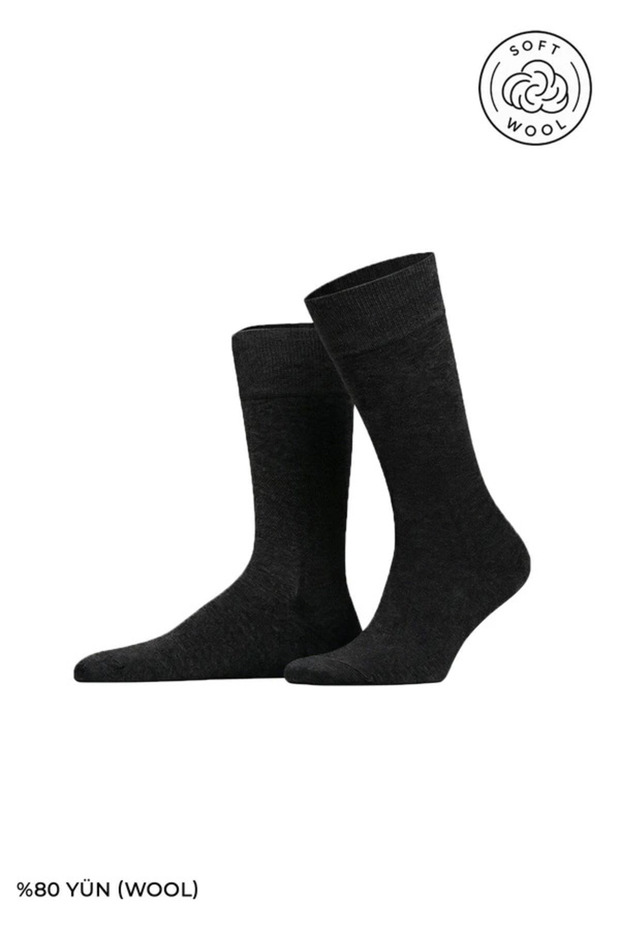 Men's Wool Single Derby Socks Smoked