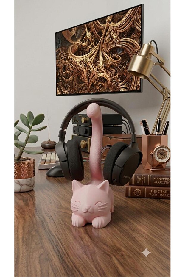 Cute Cat Figured Headphone Stand & Desk Organizer-25Cm