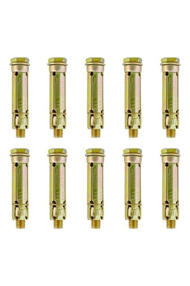PACK OF 10, M16 Fix Bolt Wall Anchor Fastener | Heavy Duty Expansion Bolt for Concrete, Brick & Masonry | Zinc Coated Steel