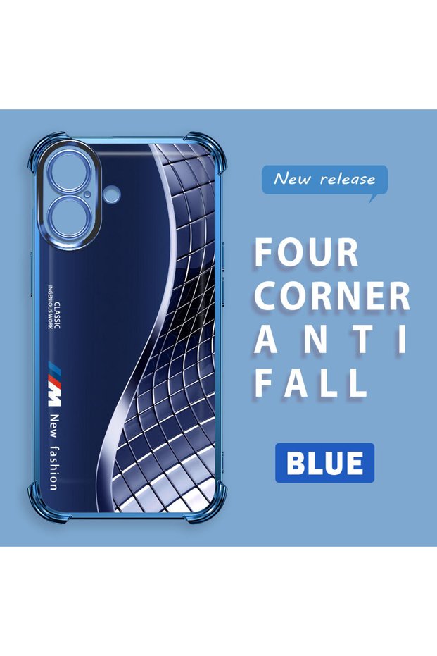 iPhone 16 Compatible Transparent Back Panel Four-Corner Reinforced Impact-Proof Glossy Edge Silicone Case
