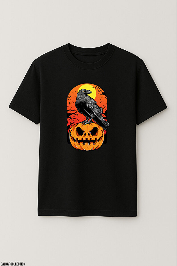 Unisex Oversize Raven Pumpkin Tshirt