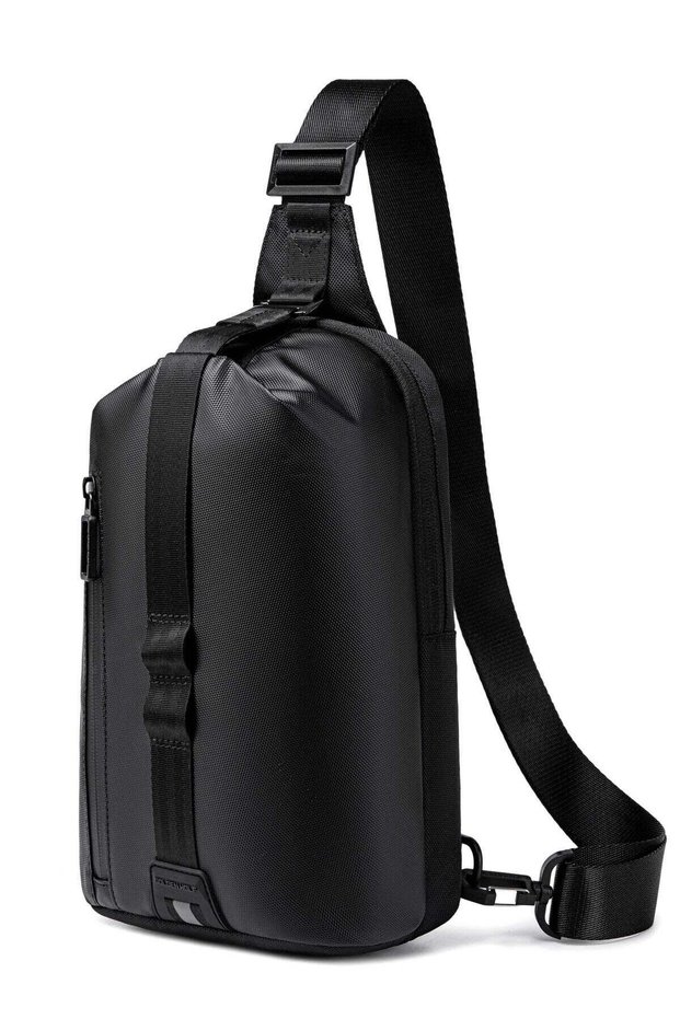 Golden Wolf Fashion Crossbody Bag Water Resistant Anti-Theft Polyester Chest Bag Business Travel for Men Women, GXB00910, Black