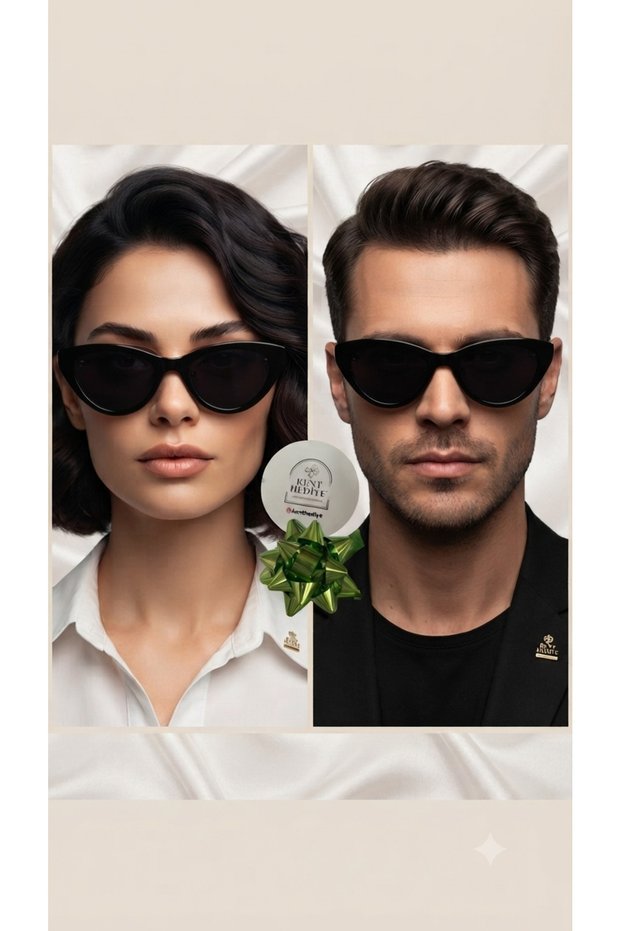 Unisex Black Cat Eye Design Uv400 Sunglasses Kh-Gs04