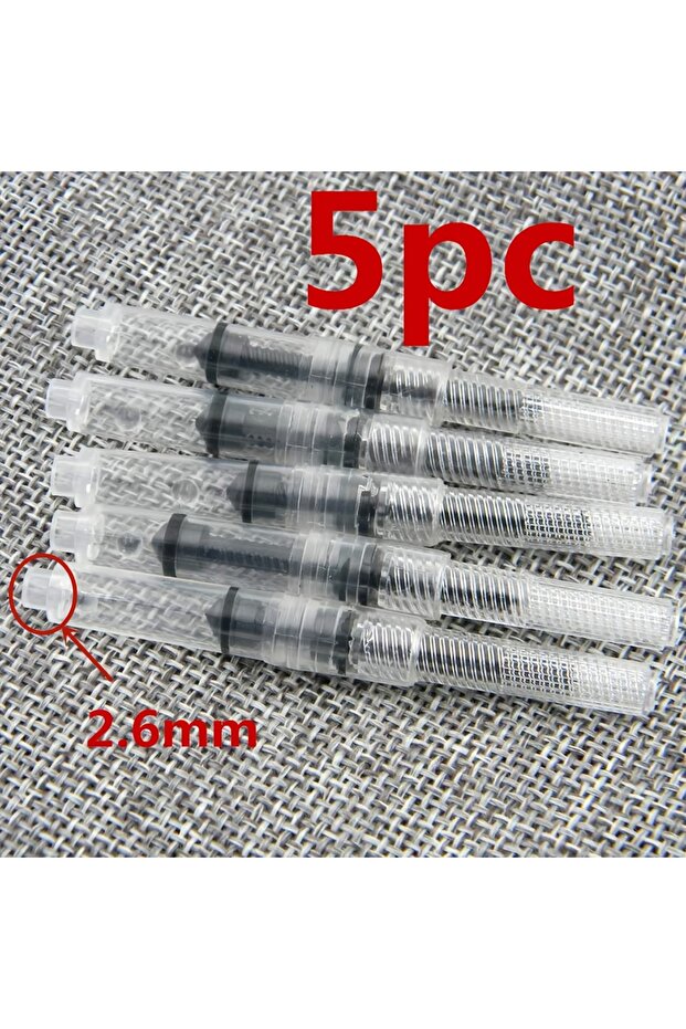 5PC plastic fountain pen The ink suction device can be replaced The converter diameter of 2.6mm