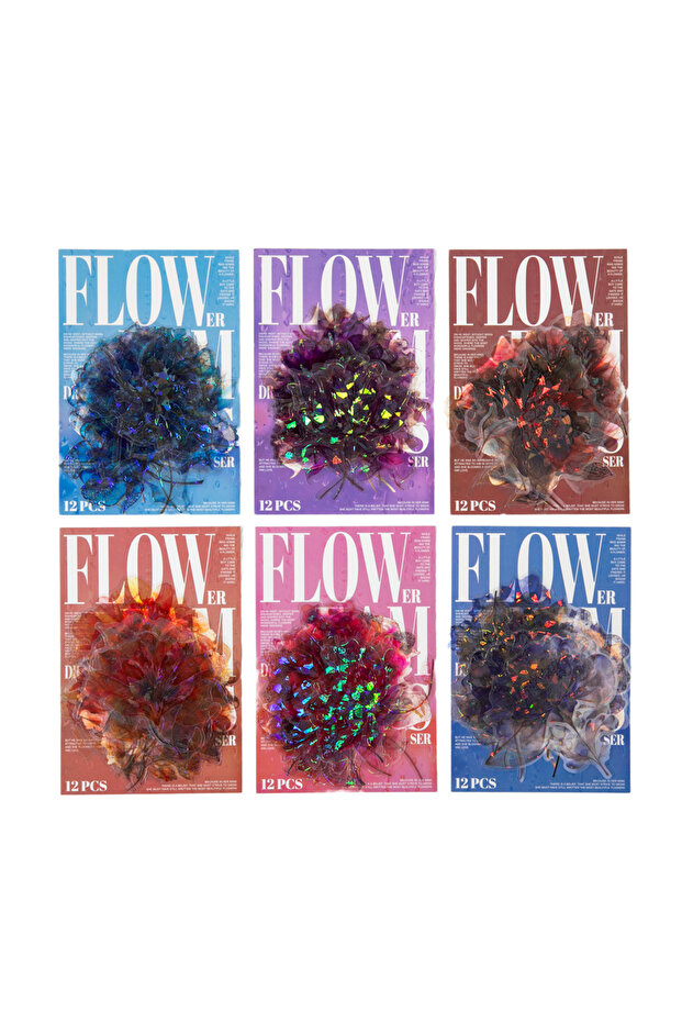 full set 12/60pcs Kawaii Ins Laser Gold Flower PET Stickers DIY Diary Phone Case Scrapbook Aesthetic