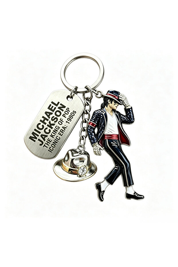 5 2026 Michael Jackson Keychain, Classic Dance King Pendant Key Ring, Fashion Singer Key Chain, Crea