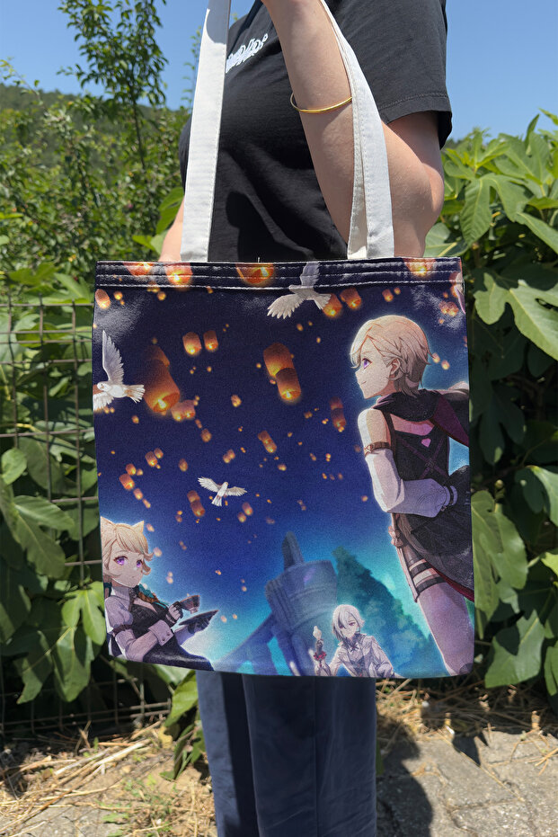 Lyney Genshin Impact V2 Double-Sided Canvas Print Tote Bag Anime Bag