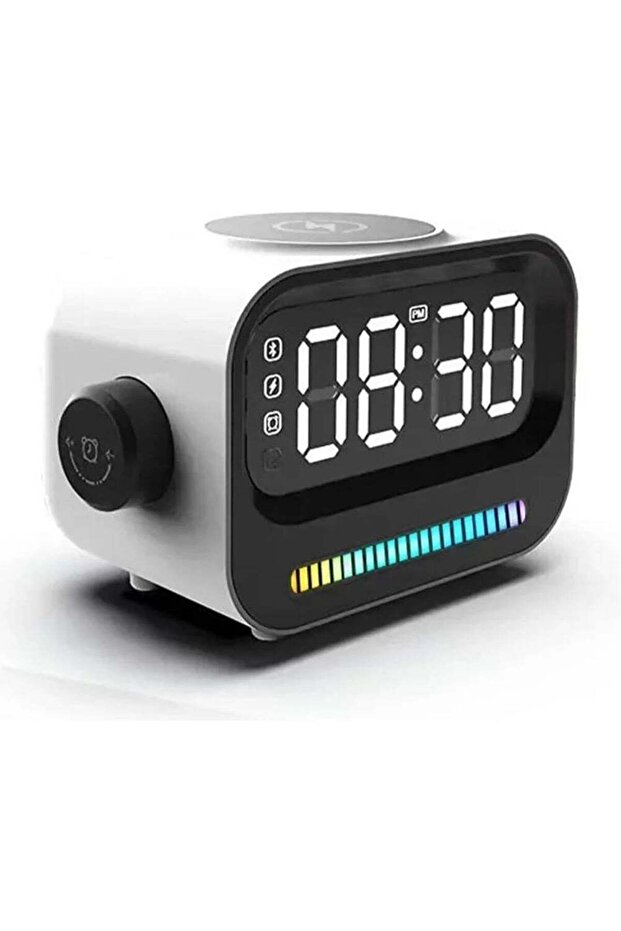 3-in-1 Alarm Clock with Wireless Charging & Bluetooth Speaker – LED Digital Clock with RGB Night Light, Large Display, Bedside Clock for Bedroom, Teens, Girls & Boys