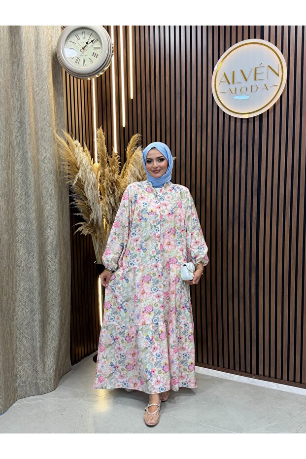 Reya Modal Patterned Casual Dress | Flower Mix