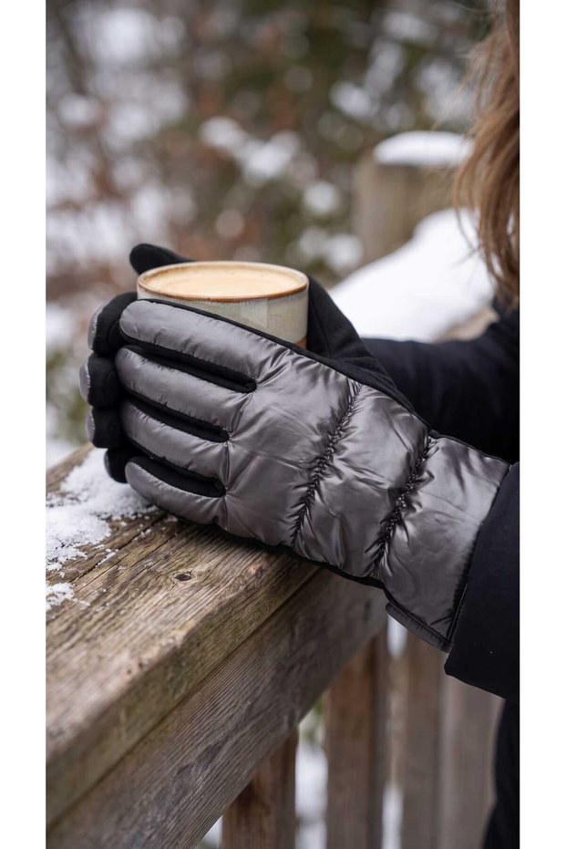 Parachute Fabric Touchscreen Plush Inside Women Gloves