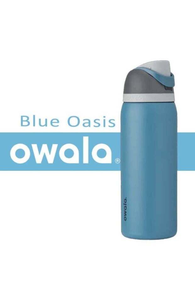 Generic FreeSip Insulated Stainless Steel Water Bottle with Straw, BPA-Free Sports Water Bottle, Great for Travel, 32 Oz, Blue oasis