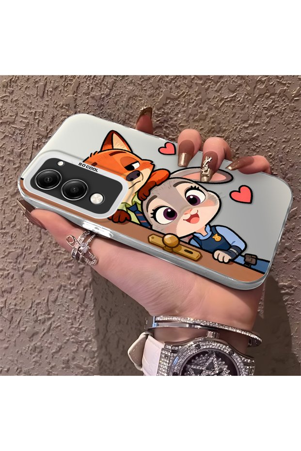 Vivo Y19S Gt Compatible High Quality Cartoon Fox and Rabbit Couple Printed Case