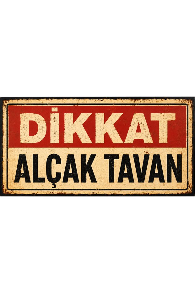 Retro Caution Low Ceiling Metal Warning Sign Decorative Vintage Signage Horizontal 15X20 cm