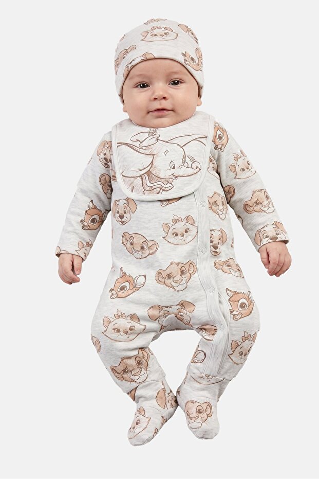 Toddlers Boy 5 Pcs Graphic Print Bodysuit, Grey