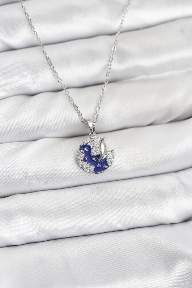 316L Steel Chain Silver Color Night Model Zircon Stone Women's Necklace