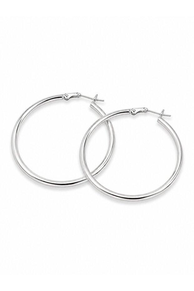 316L Steel Silver Color 36 mm Hoop Earrings