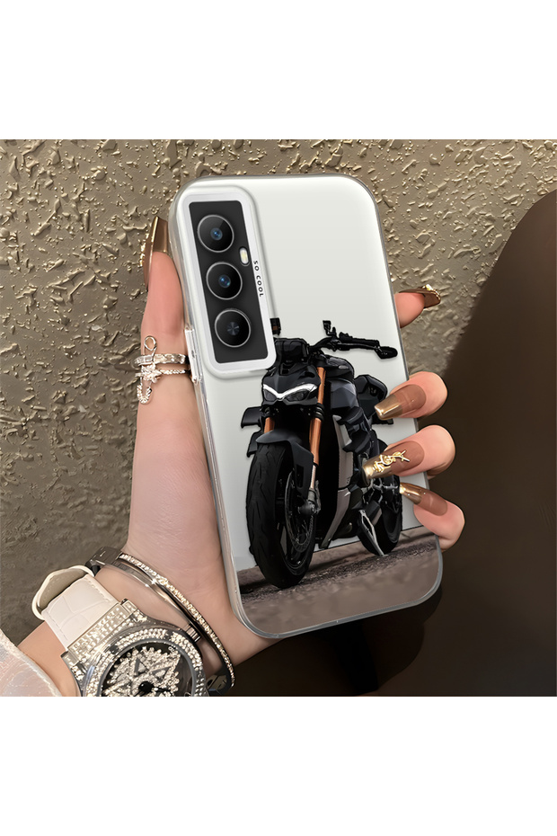 Realme C65 4g Compatible Cool Sport Motorcycle Printed Matte Quality Soft Silicone Case
