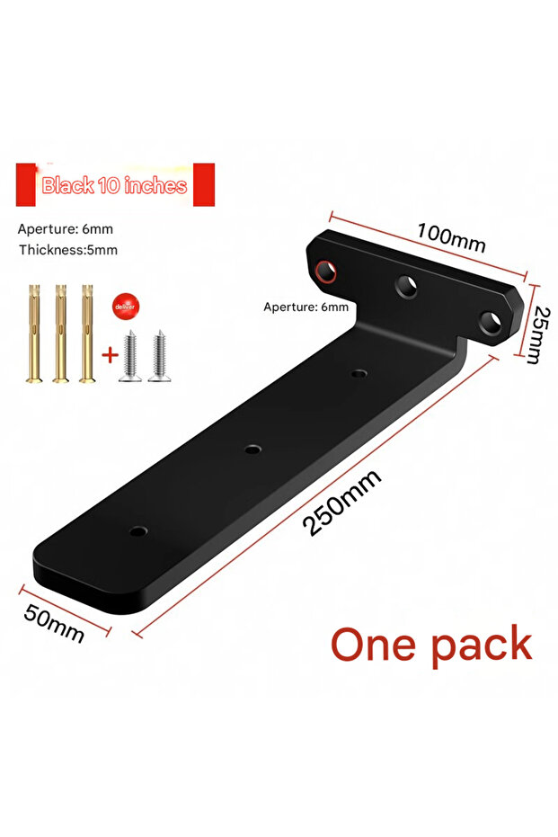 A wall-mounted triangular bracket, concealed shelf, load-bearing support frame, 5mm thick, 250mm thick support surface