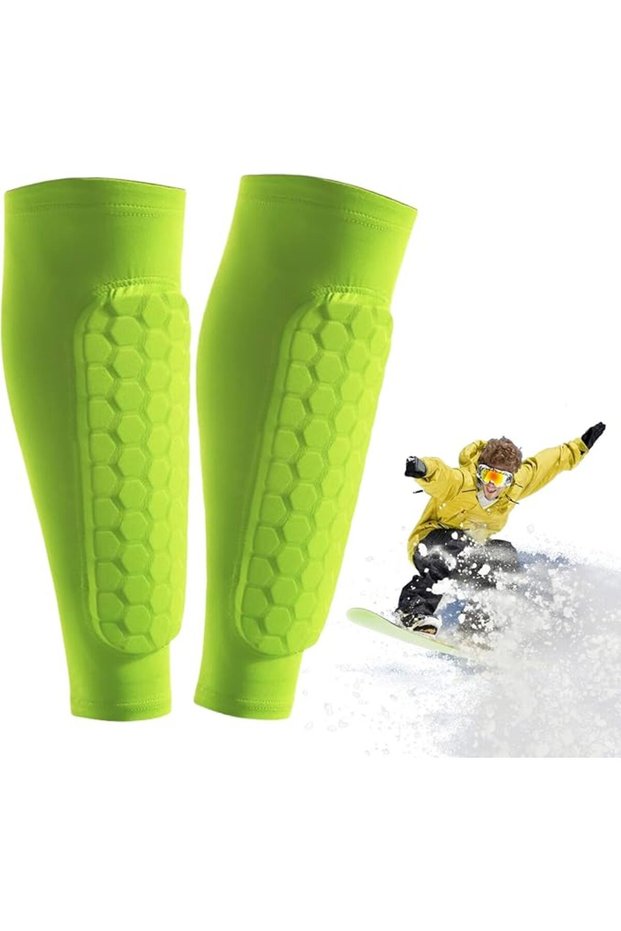 2-pack size L soccer shin supports for adults and children, with honeycomb padding, shin protectors, ski shin supports, ski shin guards.