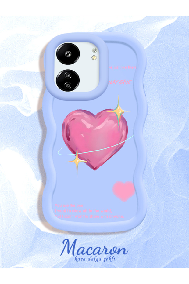 Poco C65 Compatible Silicone Phone Case with Sweet Pink Heart Motifs, Three Color Options