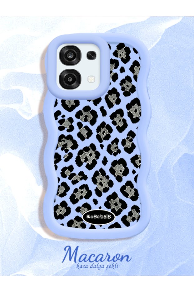 Oppo A6 Pro 4G/5G Compatible Wavy Frame Leopard Print High Quality Silicone Phone Case