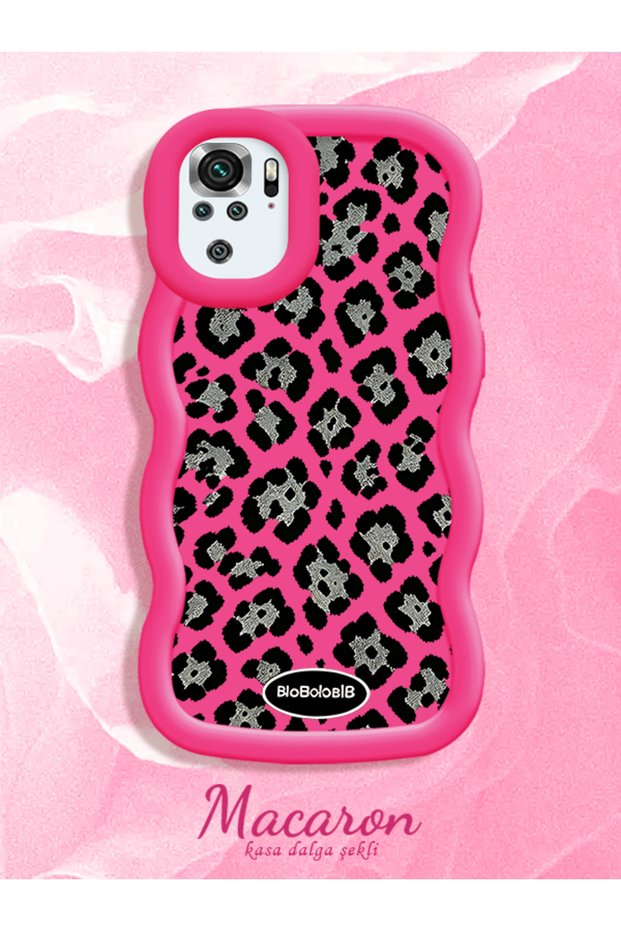 Poco M5S Compatible Wavy Frame Leopard Print High Quality Silicone Phone Case