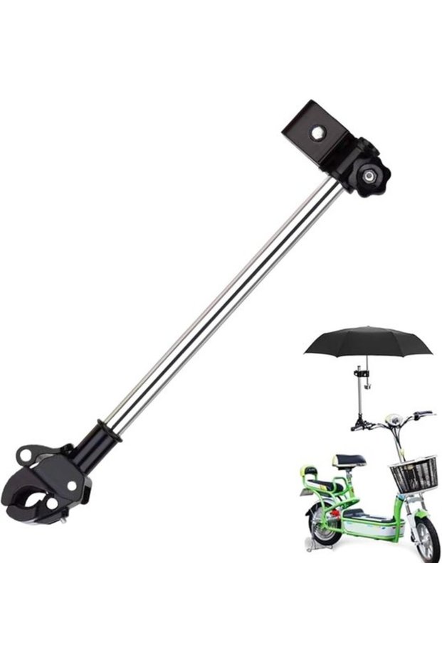 Quick-Release Universal Parasol Holder for Bicycle, E-bike, Stroller, and Wheelchair – Stainless Steel Bar, Clamp for Tubes 22-32mm, Weatherproof
