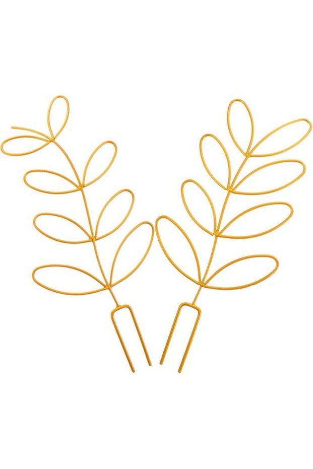 3Pcs Gold Metal Iron Plant Climbing Trellis Racks, Grid Design Support Stands for Outdoor Garden Potted Tomatoes and Flower Vines
