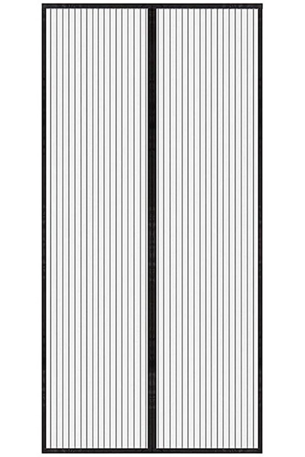 Self-Adhesive Magnetic Mesh Mosquito Screen Door Curtain (Black, 100x210cm)