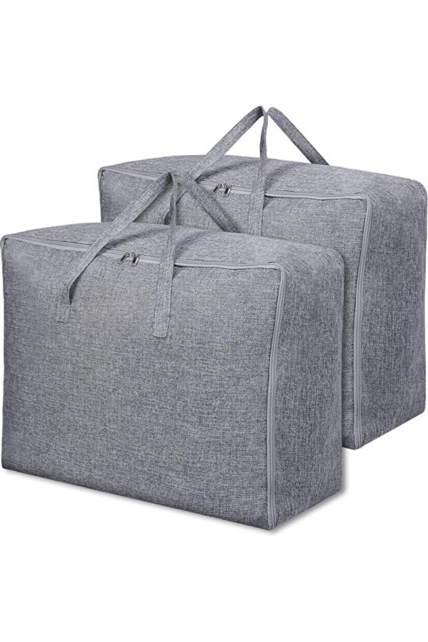 2-Pack Extra Large Storage Bags, 70x50x30cm Zippered Clothing Blanket Pillow Down Comforter Organizer Bags