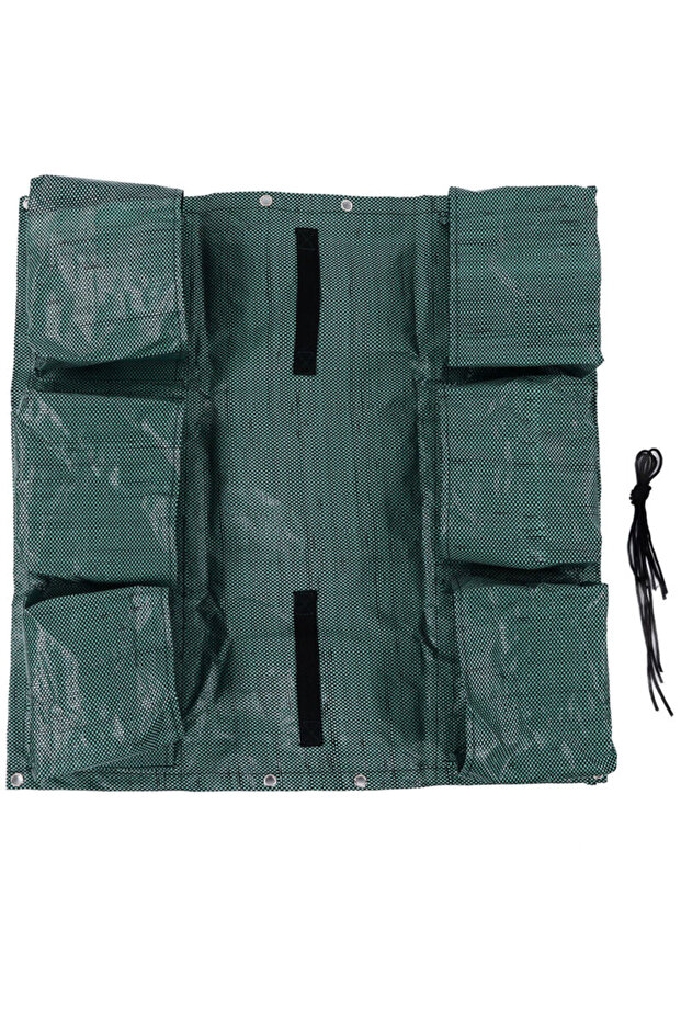 Double-sided balcony planter bags. Hanging garden barrier. Multiple pockets. Breathable.