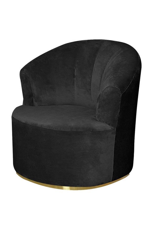 Velvet Banquet Swivel Barrel Chair Cover Medieval Modern Round Club Armchair Solid Decorative Living Room Kitchen Single Sofa Black