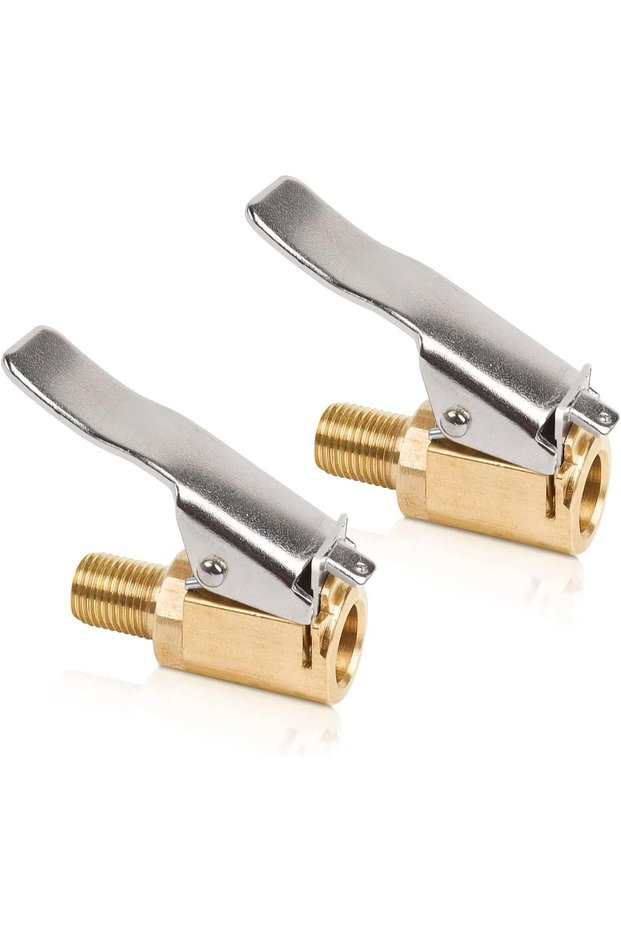 Two 8mm automotive valve stem connectors, automotive valve adapters, compressed air tire inflators, automotive valve connectors for tire valves.