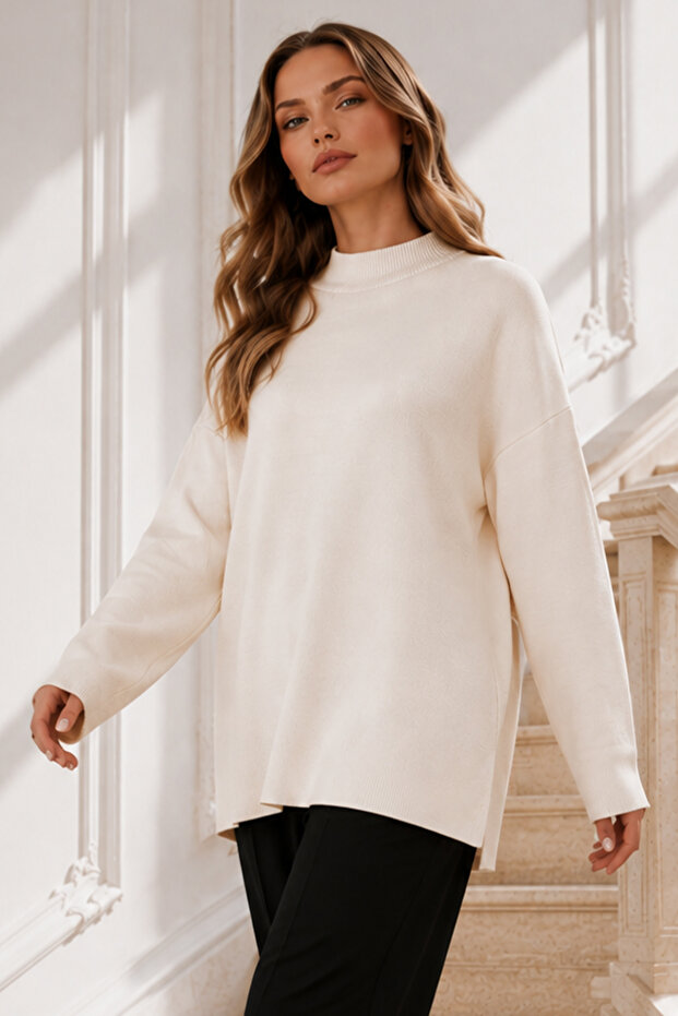 Knitwear Tunic R7183 Ecru
