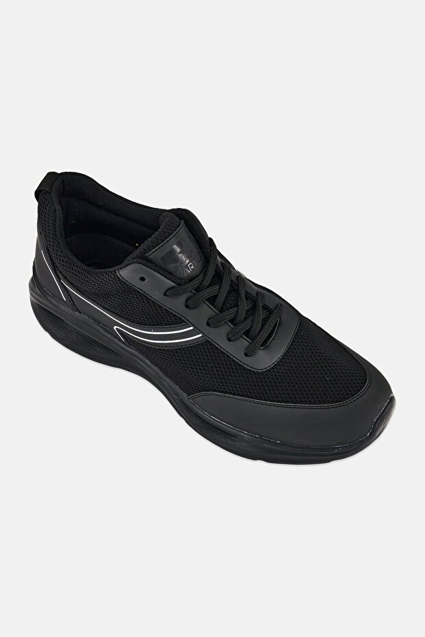 Men Lifestyle Lace Up Walking Shoes, Black