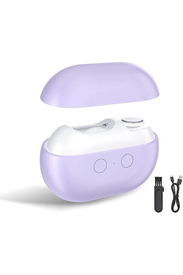 3-in-1 Quiet 40dB Automatic Electric Nail Trimmer for Seniors (Purple)