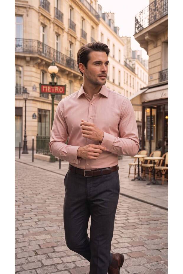 Plain Long Sleeve Lycra Men's Shirt