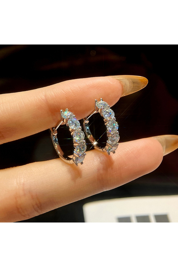 Silver 1.5 carat Moissanite GRA 1.5ct Real Certified Moissanite Diamond Anniversary Earrings for Wom